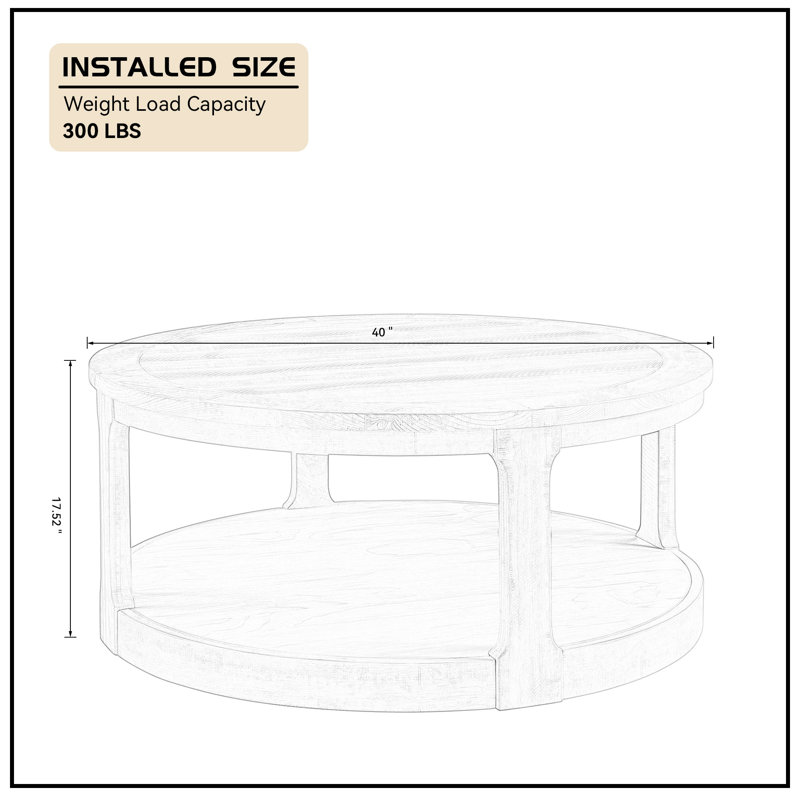 Table basse 40 po, Chêne