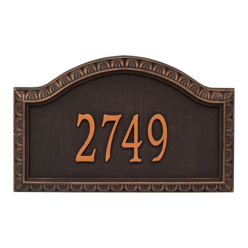 Plaque d'adresse murale personnalisée 1 ligne Penhurst, Bronze huilé, Oui