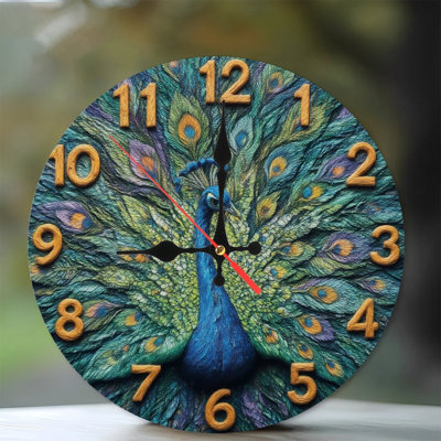 Horloge avec motif de paon