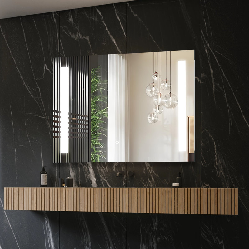Bathroom Mirror with Light, Dimmable LED Mirror with 3 Color Temperature Available,  30" x 40"