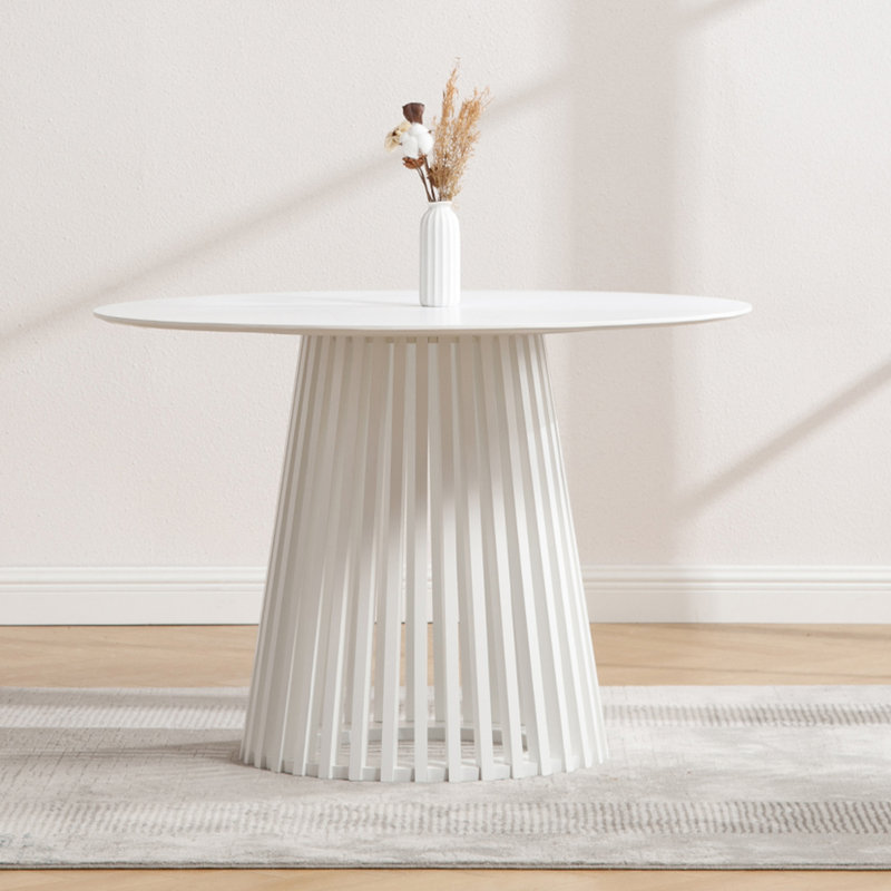 Ensemble de salle à manger moderne, Orange, 5 pièces: table, 4 chaises, Blanc