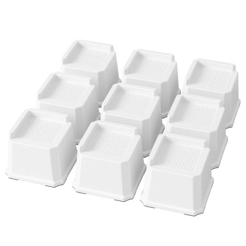 Ensemble de 9 élévateurs de lit robustes en forme de L à ouverture large pour canapé, canapé, cadre de lit, Blanc
