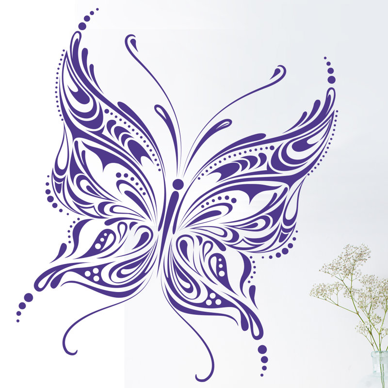 Adhésif décoratif papillon, Mauve