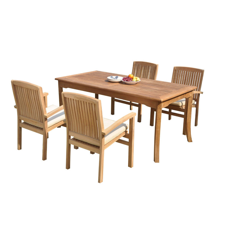 Wave Outdoor 7 - Piece Teak Dining Set