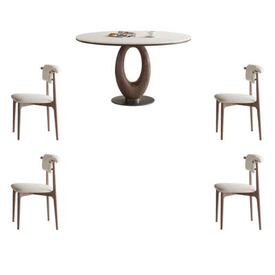 Vintage rock slab table and chair combination