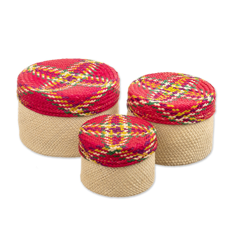 Ensemble de 3 paniers en fibre naturelle fabriqués à la main Bay Isle Home ™