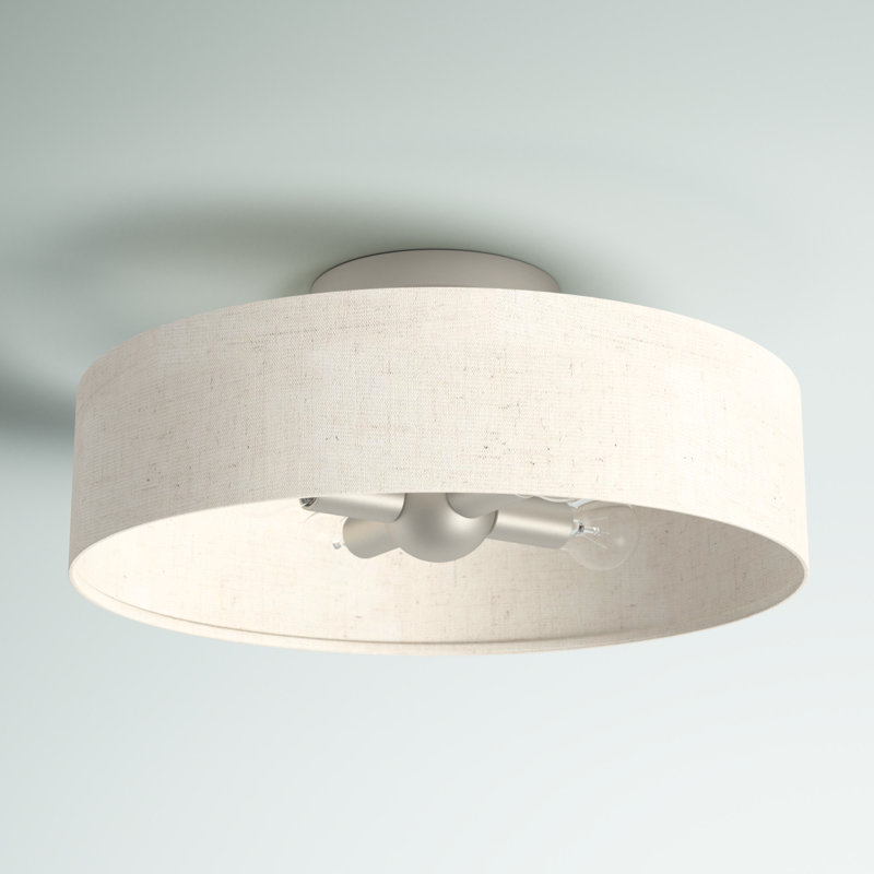 Ashtun Fabric Semi Flush Mount, Brushed Nickel