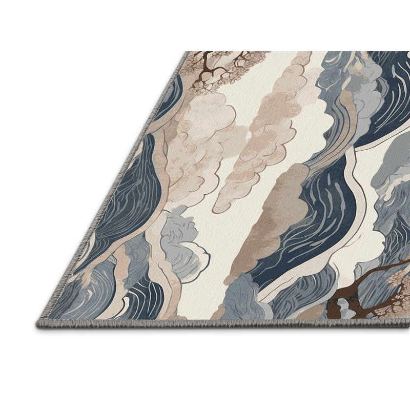 Tranquil Bloom Rug, Rectangle 5' x 8'