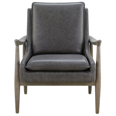 Fauteuil d'appoint en cuir véritable Caigan Abbyton
