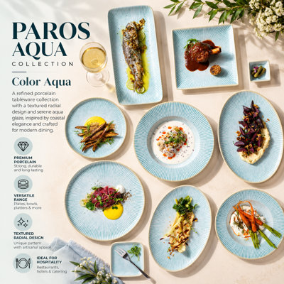 Paros-Aqua Assiette ronde miniature creuse en porcelaine de qualité supérieure
