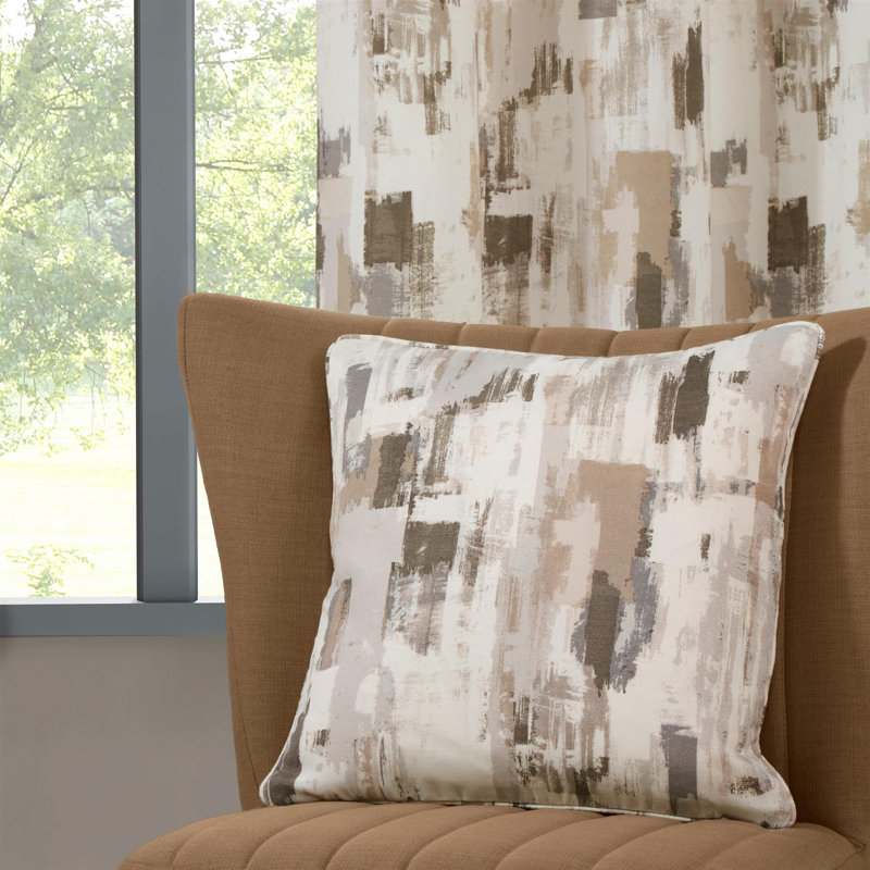 Cotton Blend Room Darkening Curtain Panel Pair, 66x72", Putty