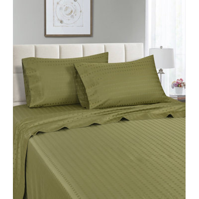 Egyptian Cotton Sateen Striped Sheet Set