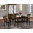 6 Piece Dining Set Contains a Rectangle Dining Room Table and 4 Faux Leather Kitchen Chairs with a Bench, Cappuccino
