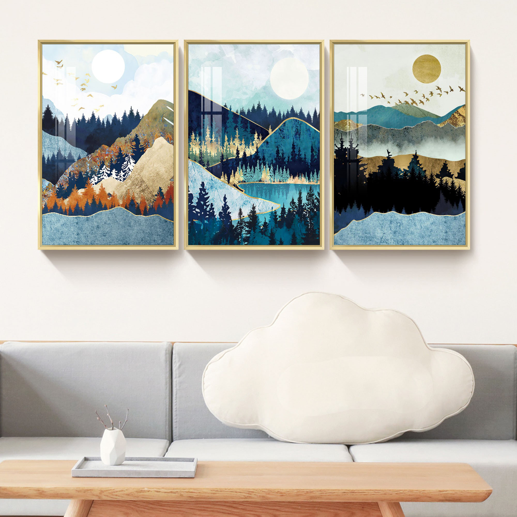 Millwood Pines Nature - 3 Piece Picture Frame Print Set on Canvas | Wayfair