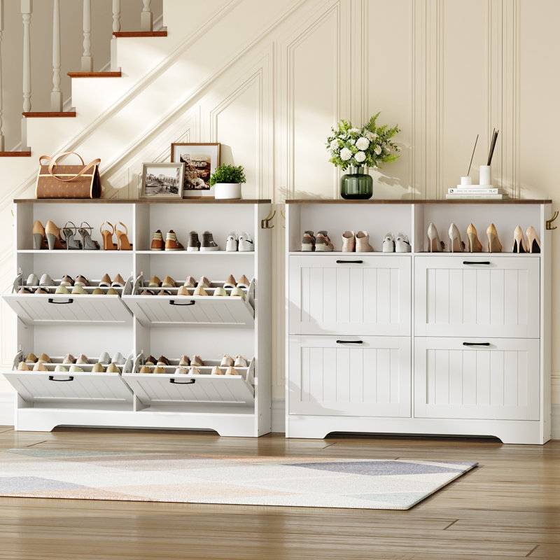 Armoire à chaussures avec 4 tiroirs rabattables