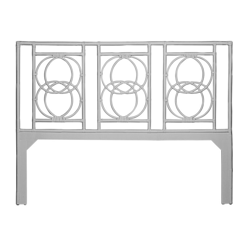Emilia Open-Frame Headboard, King, Light Gray