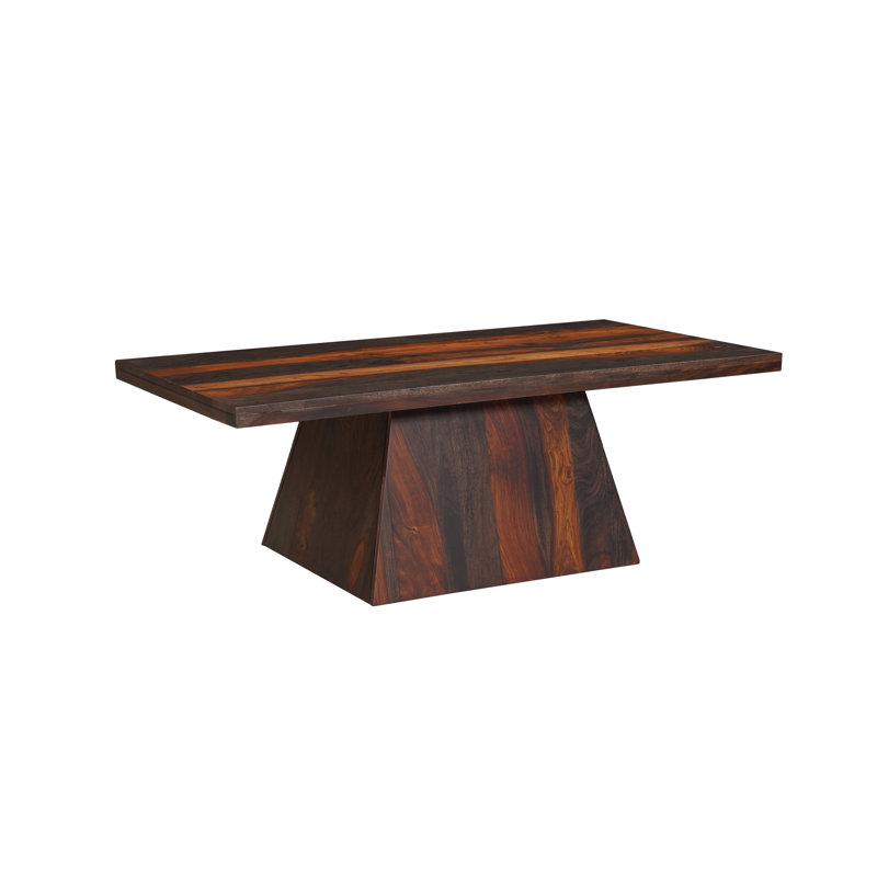 Table basse carrée en bois massif Sheesham, Dark Brown Wood
