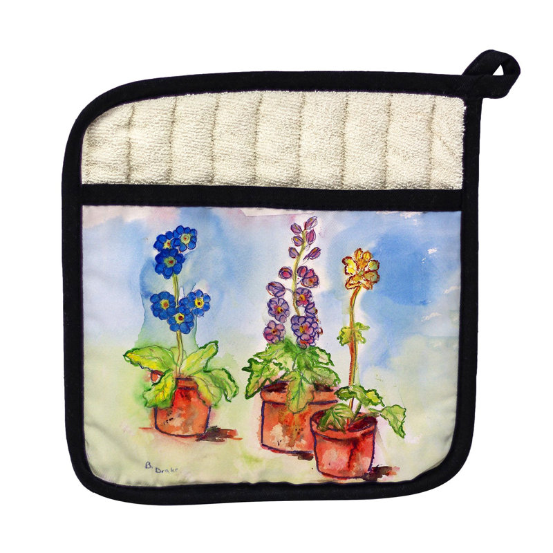 Cuisinier poignée fleurs en pot betsy drake interiors