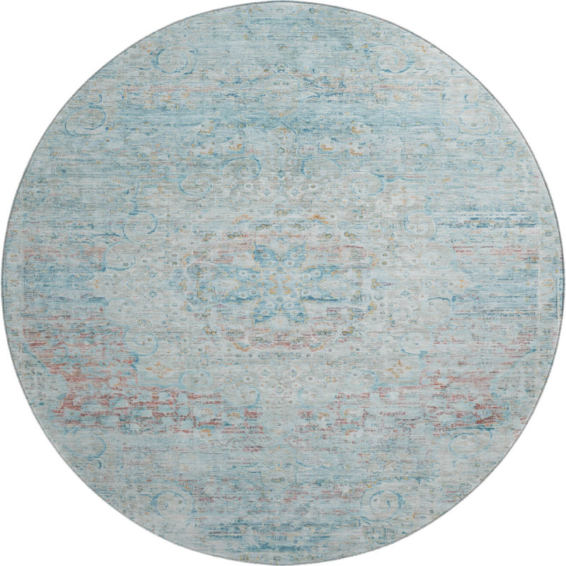 Premium Machine Washable Marasco AMF1636 Global Rug, Round 8'