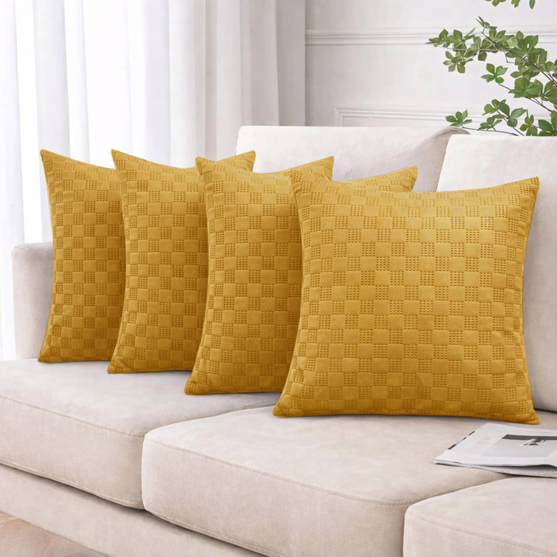 Square Throw Cushion Pad, Ochre