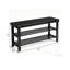 Banc de rangement pour chaussures autoportant en bambou noir, range-chaussures plat à deux niveaux avec banquette, range-chaussures pour vestibule, vestibule et vestibule