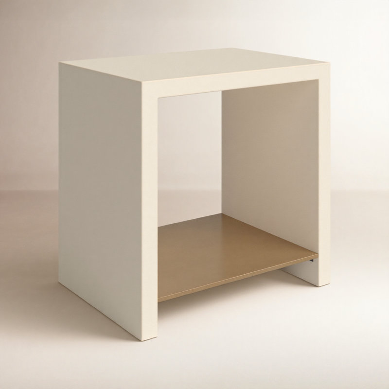 Hugo End Table, Parchment White