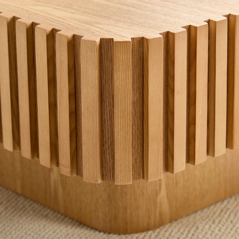 Ensemble de 2 tables basses à tambour 31,5 pouces, Naturel