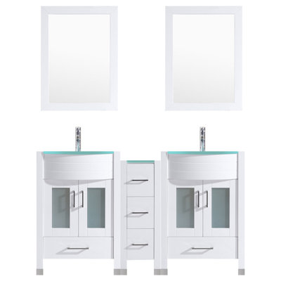 Ensemble de meuble-lavabo double 72 po avec miroir Marguez