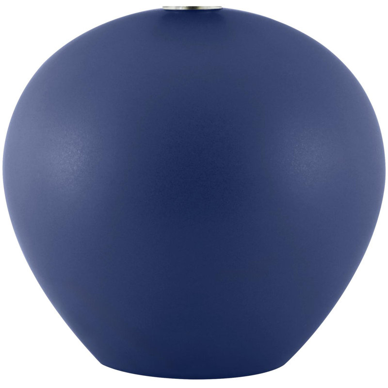 Ceramic Table Lamp with Linen Drum Shade, Navy