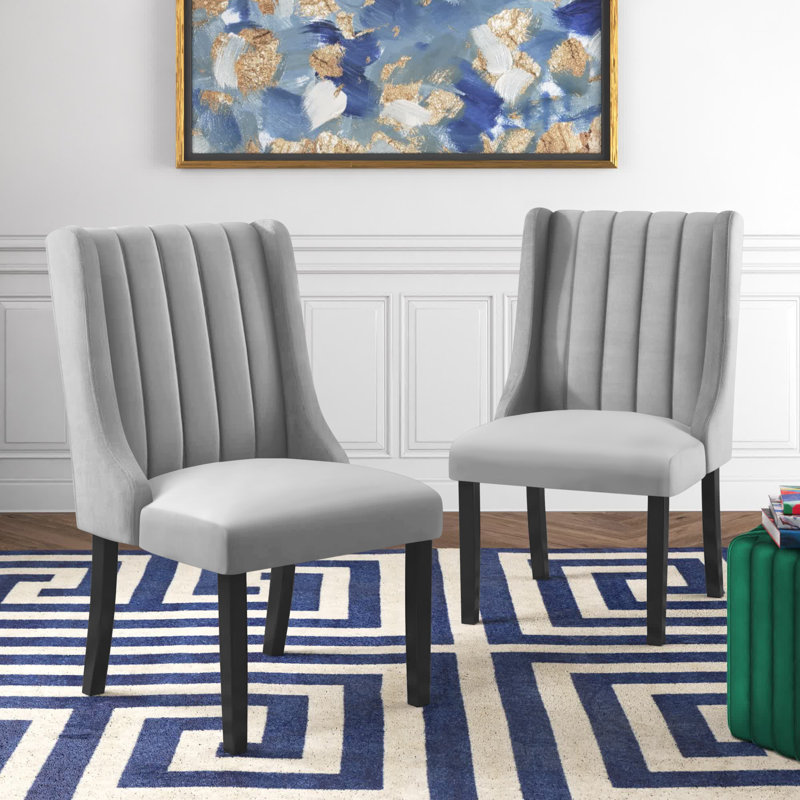 Renew Parsons Fabric Dining Side Chairs - Set of 2, Light Gray