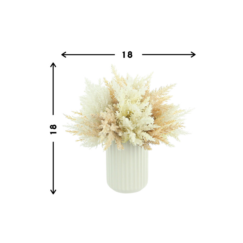 Faux Pampas Grass Grass in Ceramic Vase