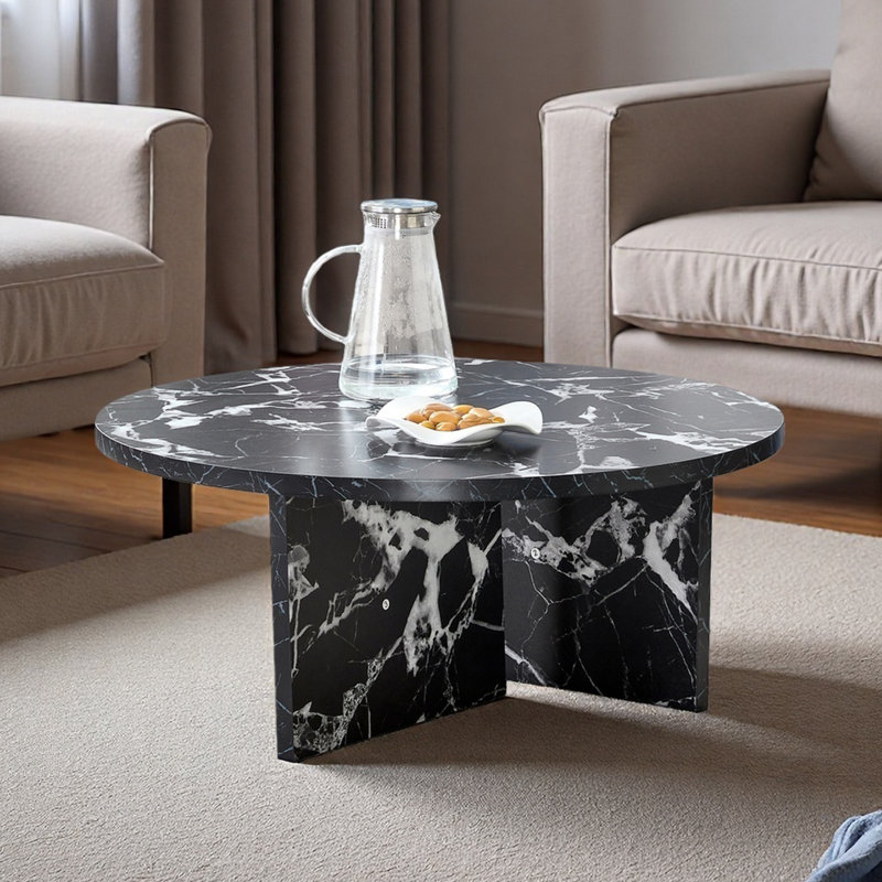 Table basse et centre Nordic, Noir / blanc