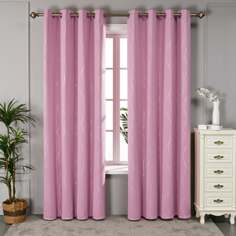 Cohmer Room Darkening Curtain Pair, 52" W x 54" L, Pink
