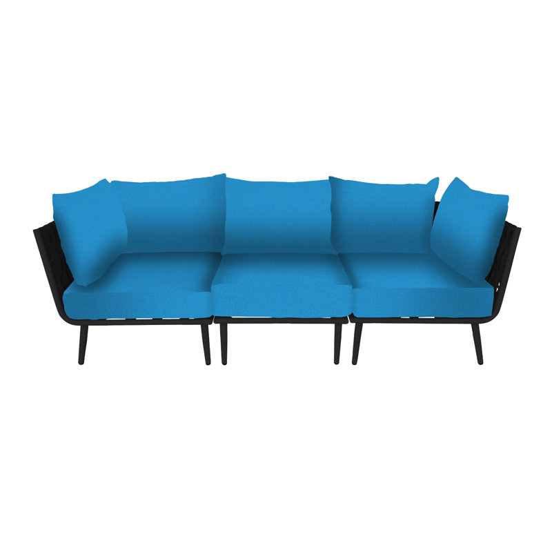 Cayman Sofa, Black, Blue