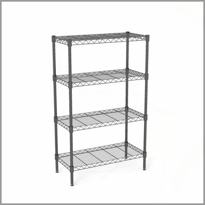 Multi purpose metal storage rack,4-Tier Adjustable Heavy-Duty Wire Shelving Units - Rust-Resistant Metal Storage Racks for Kitchen, Garage rack, Bathroom shelf & Pantry