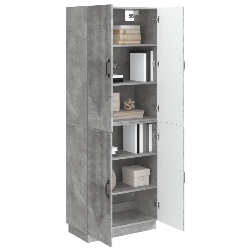 4 -Door 4 Storage Cabinet, Concrete Grey