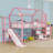 Dreamy House-Shaped Loft Bed With Stairs, Slide And Storage Shelves-581985378-581985379