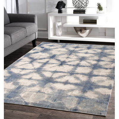 Shibori Viscose Geometric Indoor Rug