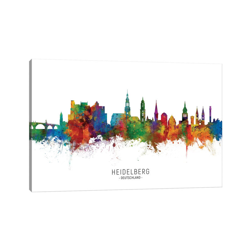 Heidelberg Deutschland Skyline by Michael Tompsett - Wrapped Canvas Gallery-Wrapped Canvas Giclée, 20.32cm H x 30.48cm W