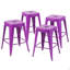 Tabouret à hauteur de comptoir 24 po, tabourets de bar en métal sans dossier, ensemble de 4, non empilable, amovible et facile à assembler-1960640386-1960640389