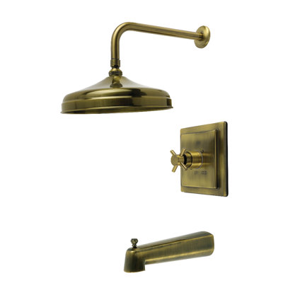 Robinet de baignoire et douche à pression équilibrée à poignée simple Kingston Brass Concord