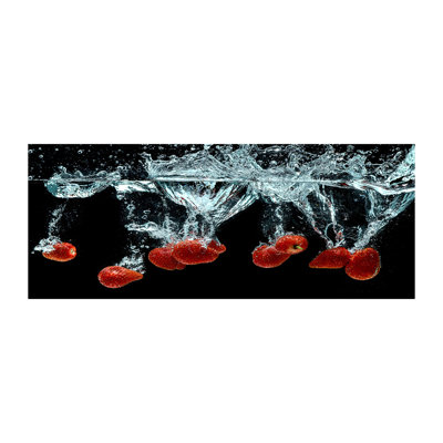 Strawberries Under Water - Print on Canvas