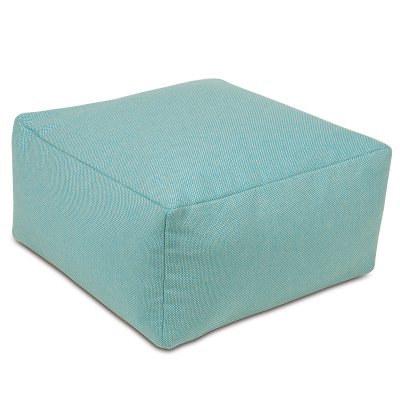 Repose-pieds carré large 24 po Harris, Mélange de coton bleu sarcelle