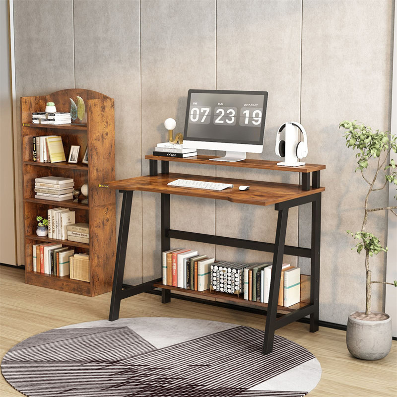 Adjustable Metal Base Computer Desk