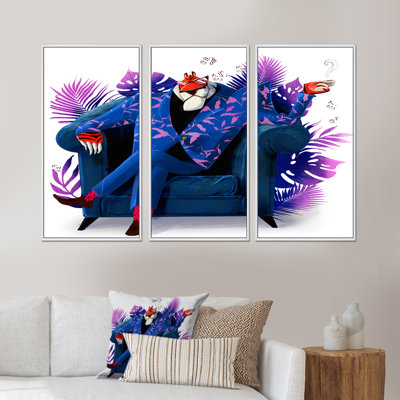 " Blue Cartoon Tiger With Suit " 3 - Pieces