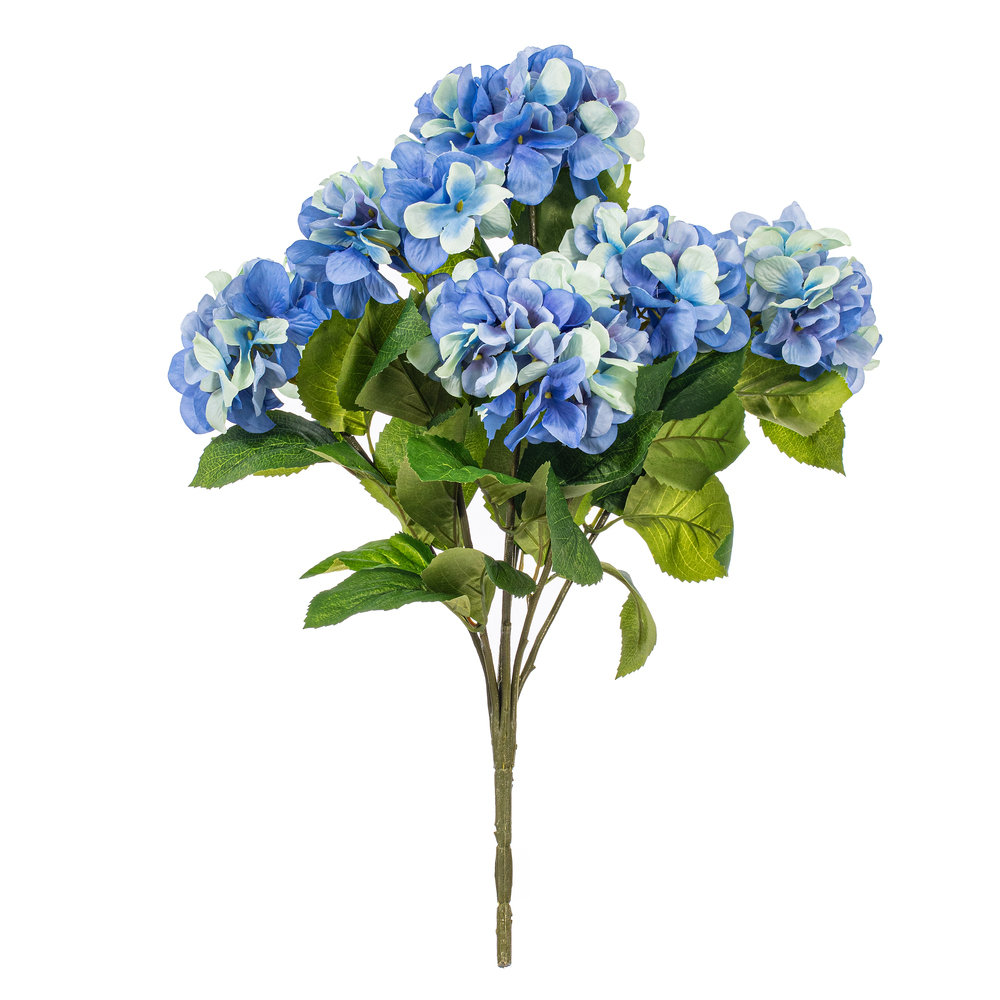 21" Artificial Hydrangea Bush, Blue