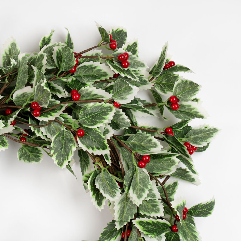 Faux Holly Wreath