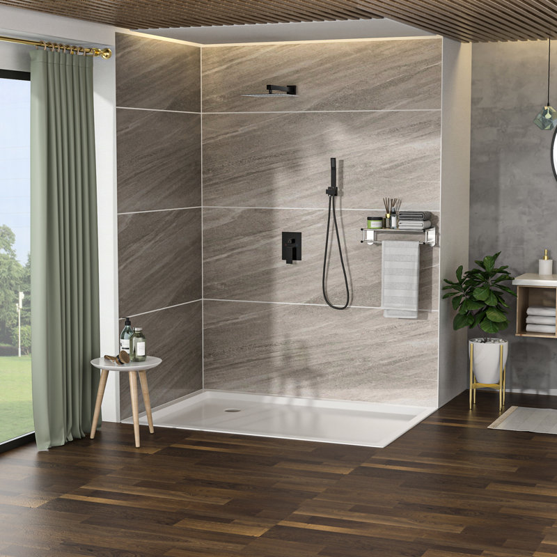 -Balanced Valve Dual Shower Head System - 12 Inch Wall Mount Oil-Rubbed Bronze Square, Oil Rubber Bronze