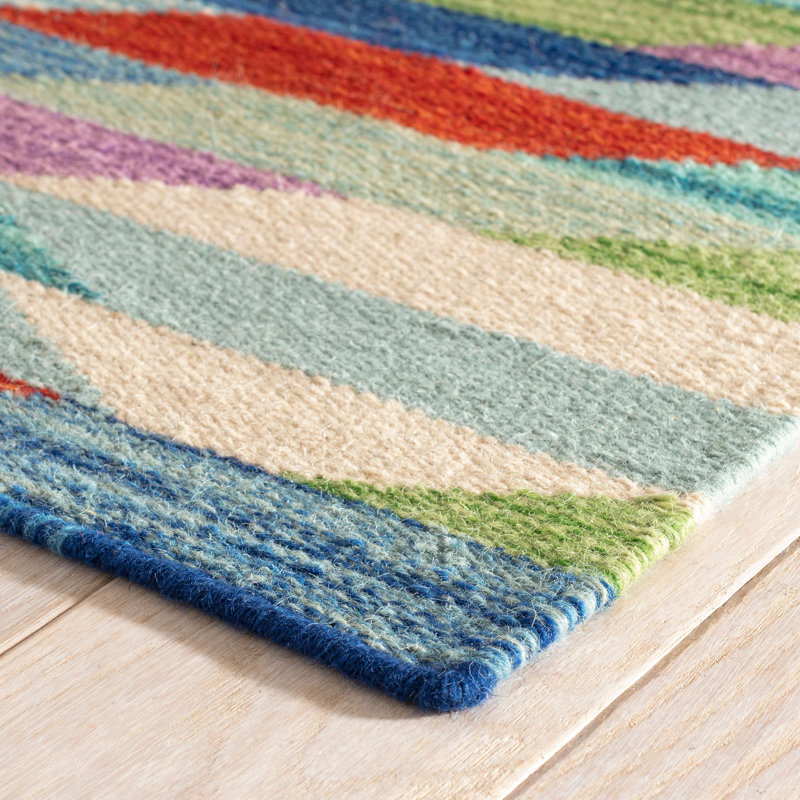 Kit Kemp x Annie Selke Hotline Multi Handwoven Wool Rug, Rectangle 5' x 8'
