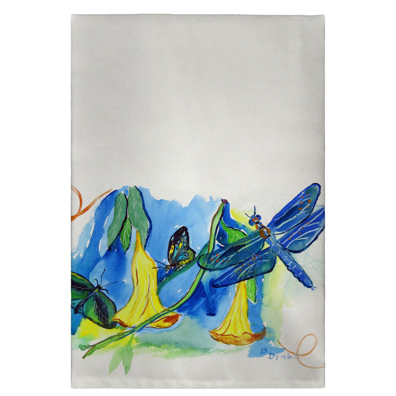 Serviette à main cloches et libellule Segolene